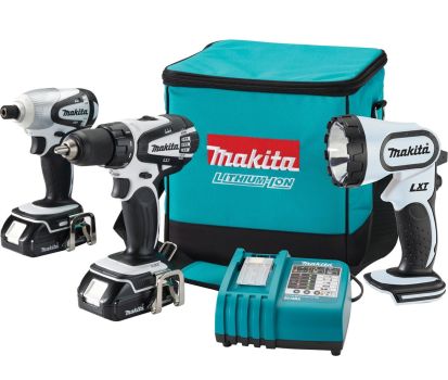 Makita LCT300W 18-Volt Compact Lithium-Ion Cordless 3-Piece Combo Kit